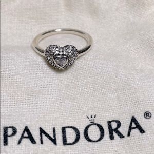 Pandora pave heart ring